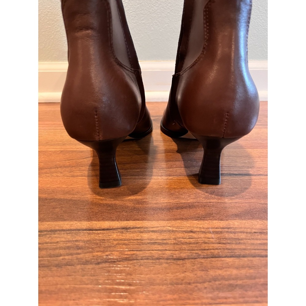 DOLCE VITA Arya Chocolate Brown Faux Leather Heeled Ankle Boots Womens Size 8.5 - Picture 6 of 9